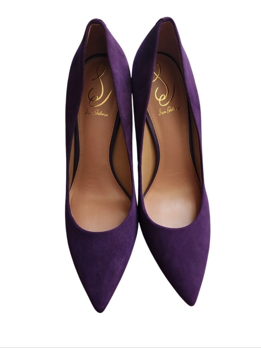 Sam Edelman Purple Suede Pointed-Toe Pumps - Picture 3 of 7